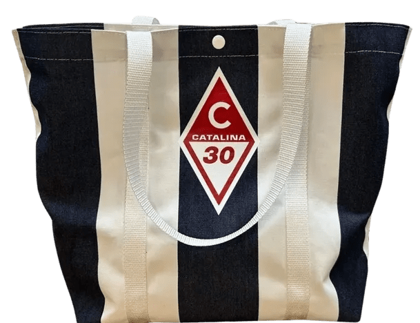 Striped tote bag with Catalina 30 emblem