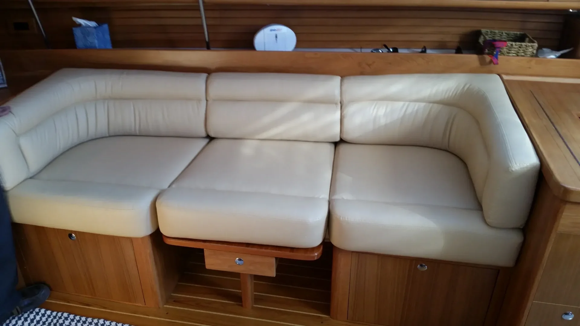 Comfortable corner sofa with storage drawers